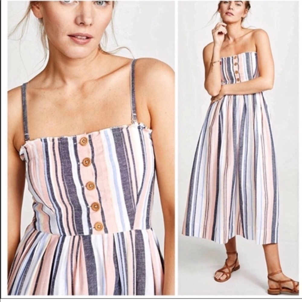 Free People Lilah midi dress strapless striped